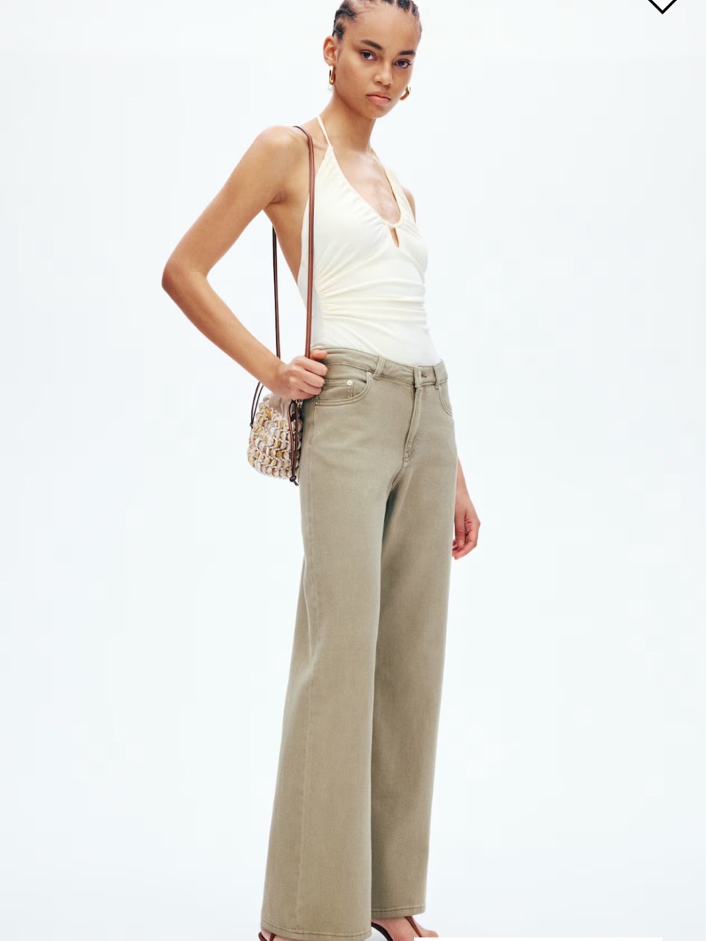 Divided Straight Leg Pants in Olive